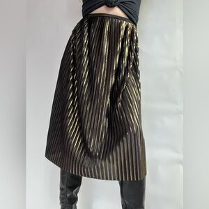 Gold and Black Pleated Skirt
